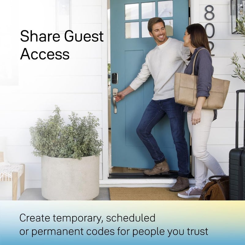 Yale Security قفل باب دخول بدون مفتاح من Yale Assure Lock 2 Touch Deadbolt أسود من الجلد السويدي مع لوحة مفاتيح رقمية تعمل باللمس وماسح ضوئي لبصمات الأصابع (بدون واي فاي) YRD450-F-BLE-BSP - Image 5